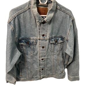 VTG Levi’s 70507-0334 USA Made Denim Trucker Jacket Large 26x26 303 Button Back